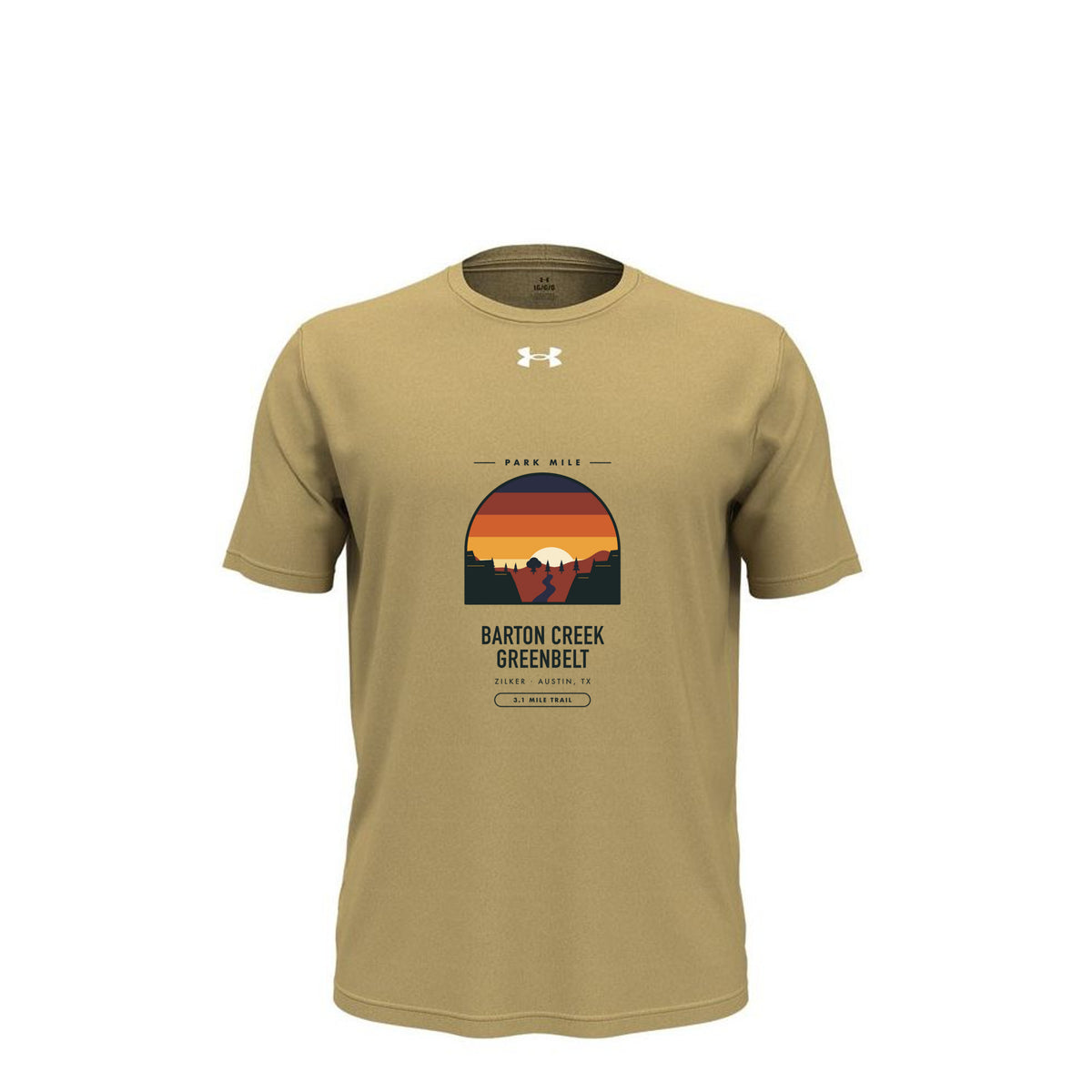 Barton Creek Greenbelt Finisher Tech Tee (Light) in Team Vegas Gold – front