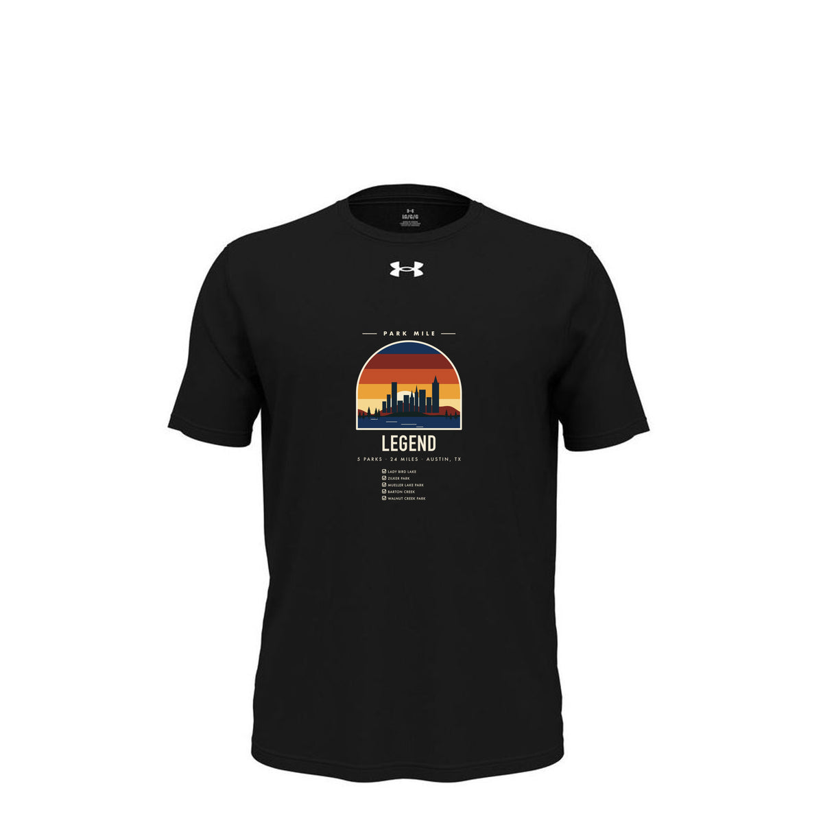 Park Mile Austin Legend Tech Tee in Black – front