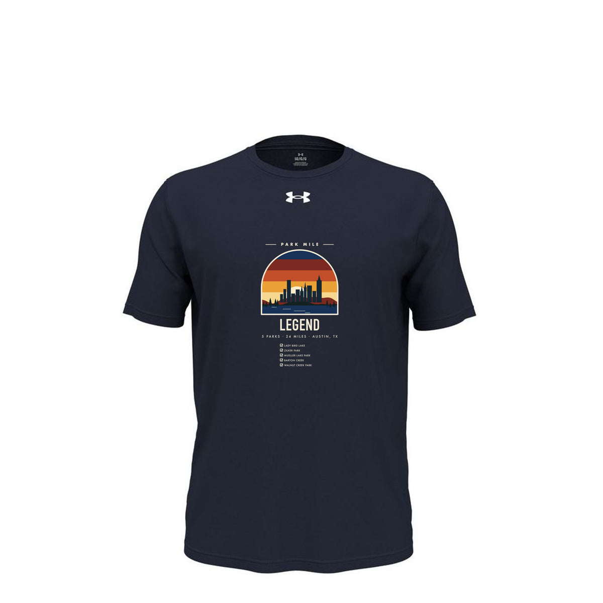 Park Mile Austin Legend Tech Tee in Midnight Navy – front