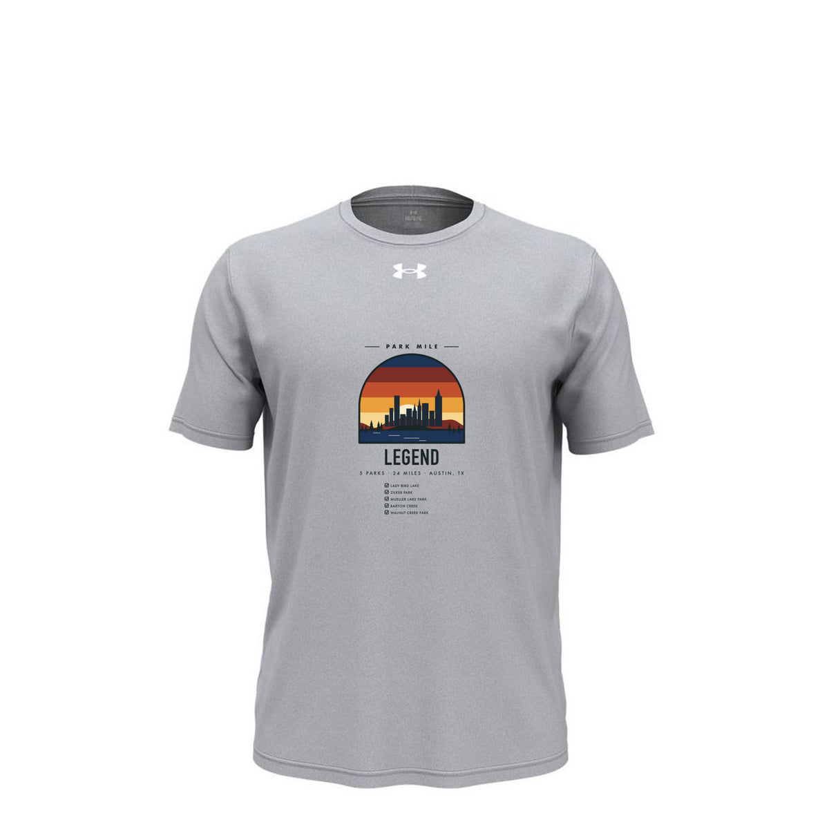 Park Mile Austin Legend Tech Tee (Light) in Mod Grey Light Heather – front