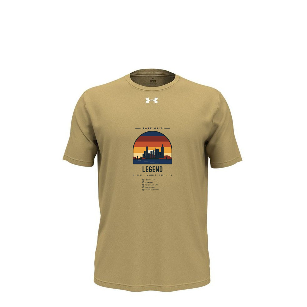 Park Mile Austin Legend Tech Tee (Light) in Team Vegas Gold – front